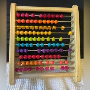 B. Toys Wooden Abacus Counting Toy Two-ty Fruity Counting Numbers Homeschool